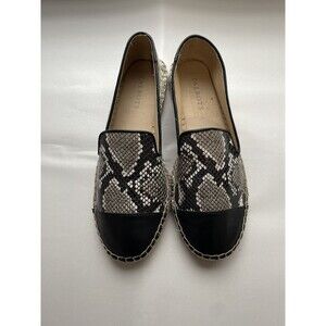 Talbots Womens Slip-On Shoes Casual Leather Snake Print Cap Toe Espadrilles 7 M